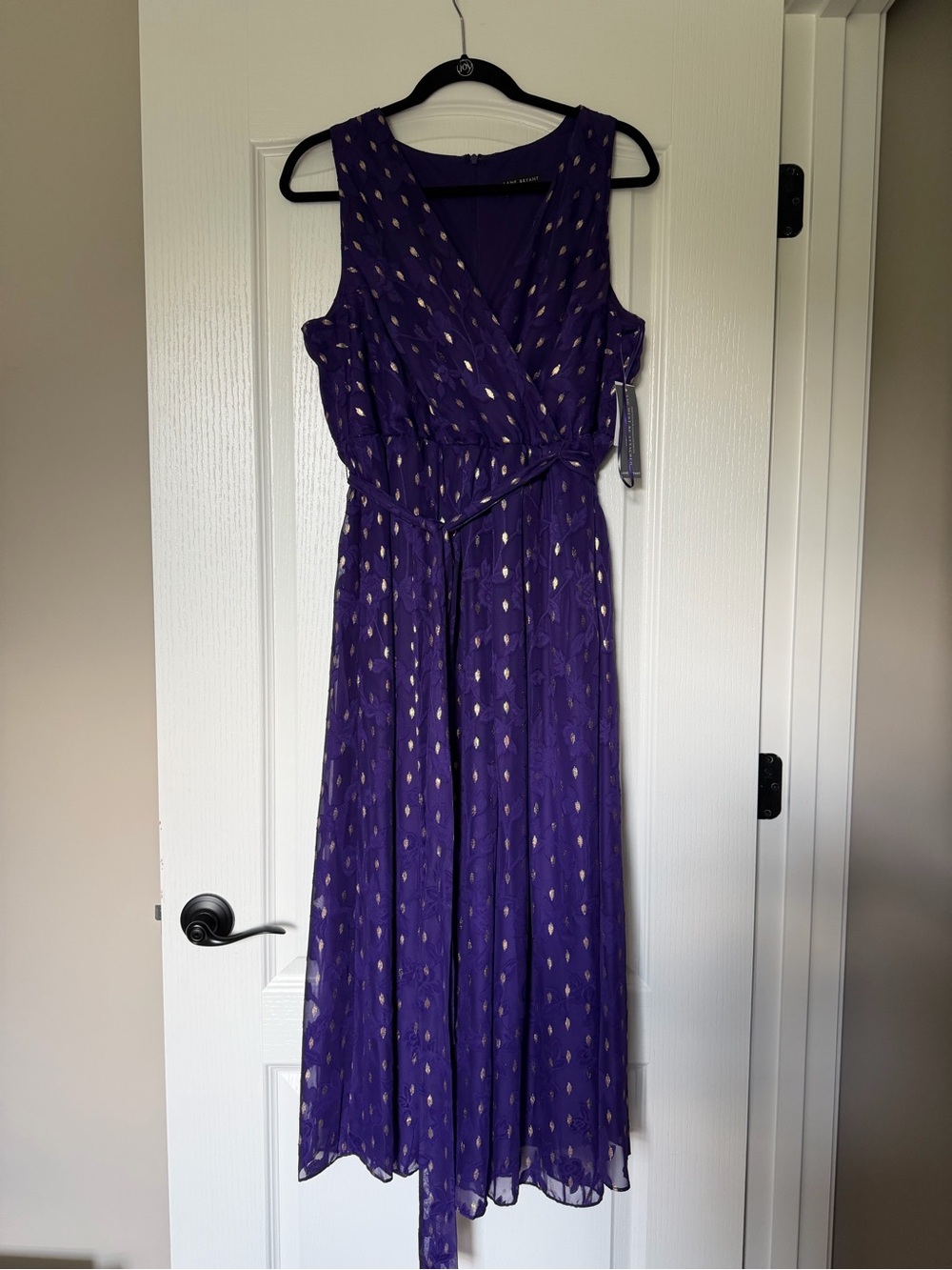 Lane Bryant Purple Maxi Dress with Gold Accents